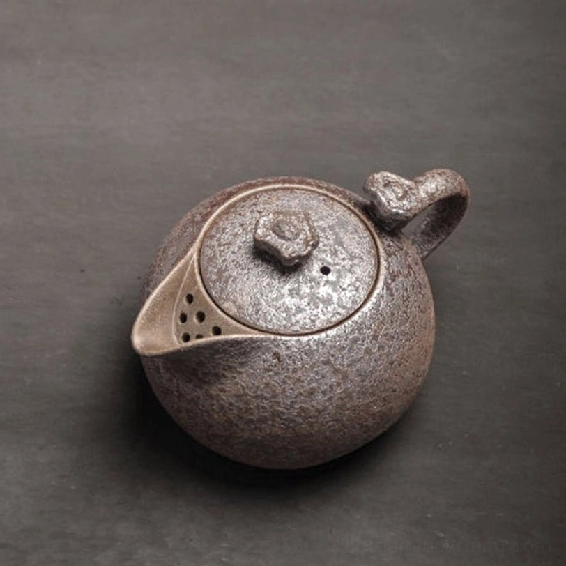 lid knob detail of 220ml rust glaze ceramic teapot