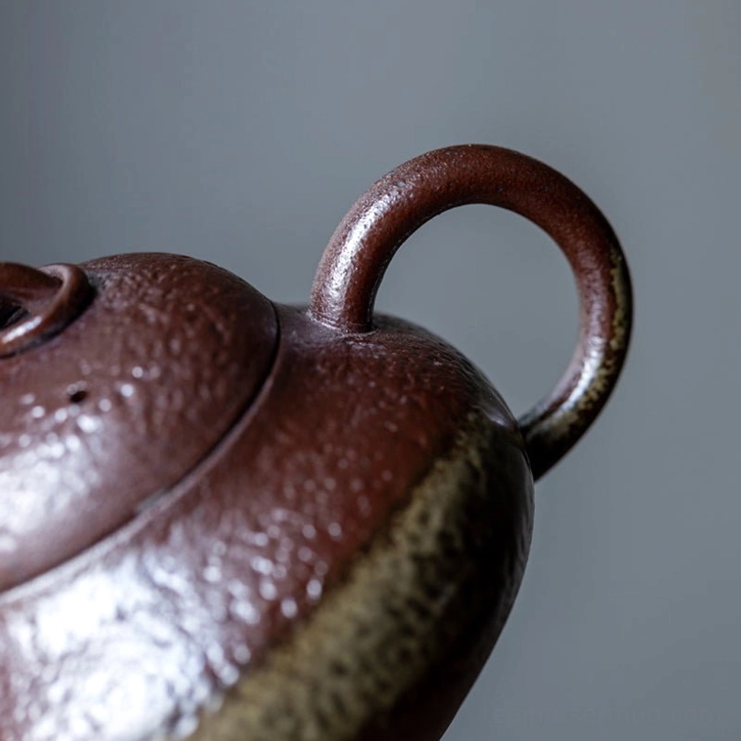 150ml rustic textured Chinese ceramic teapot with infuser for tea brewing