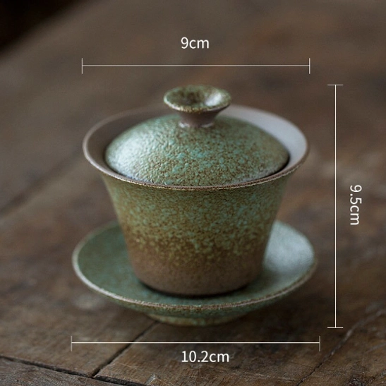 side profile of 170ml black traditional chinese gaiwan tea cup