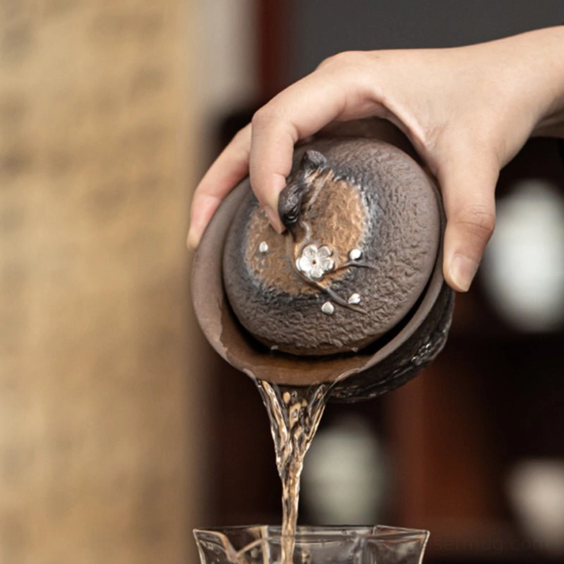 Size reference of 200ml traditional Chinese gaiwan tea cup set