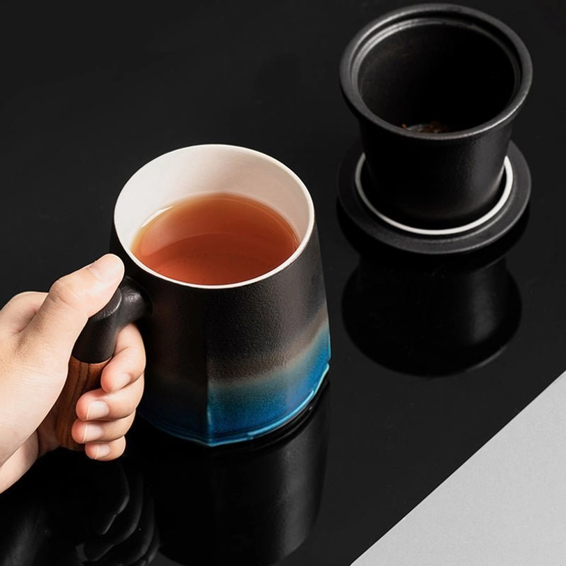 size reference for 350ml ceramic tea infuser mug with infuser and lid