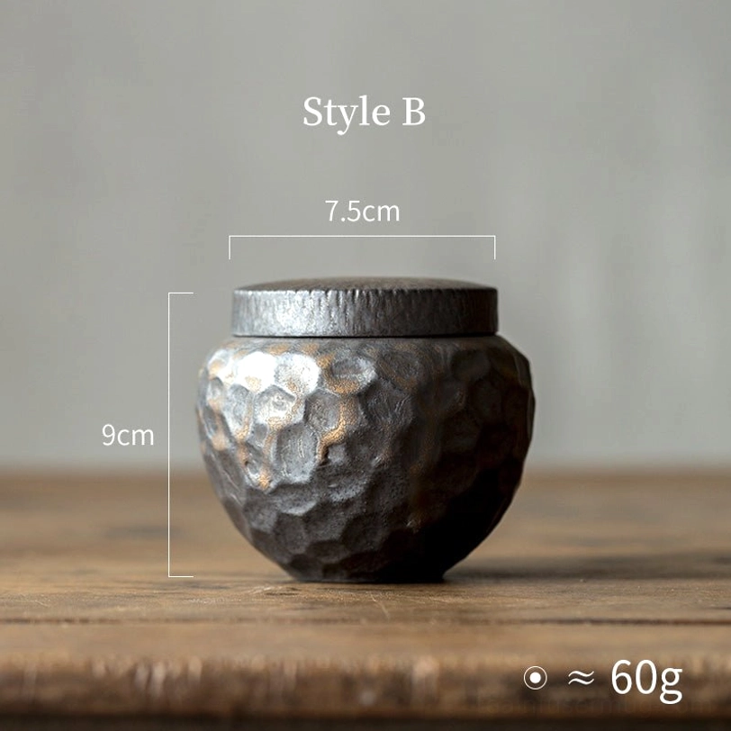 small size style B compact ceramic tea storage canister
