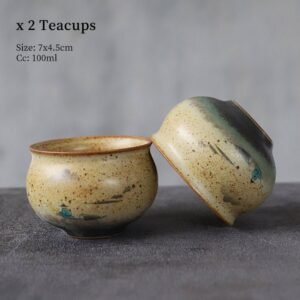 Style A 100ml hand painted landscape ceramic kung fu tea cup set of 2