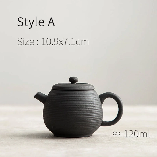 Style A 120ml small volcanic clay teapot with infuser