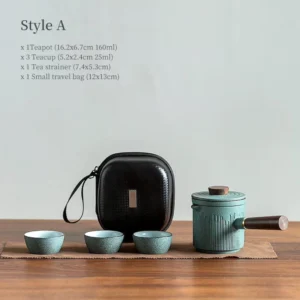 Style A 160ml portable travel kung fu tea set full view