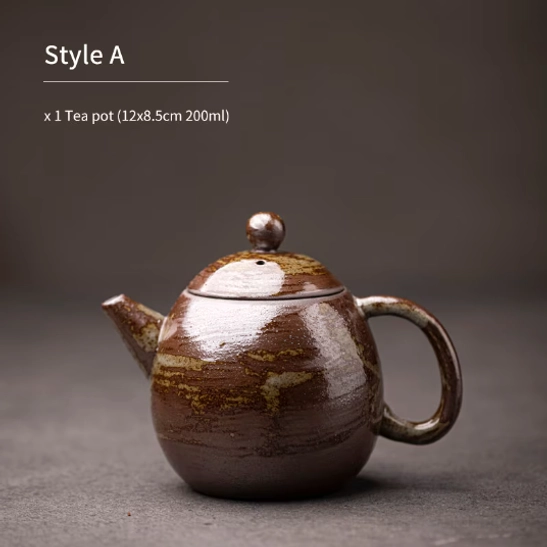 style a brown textured glaze japanese clay teapot 200ml