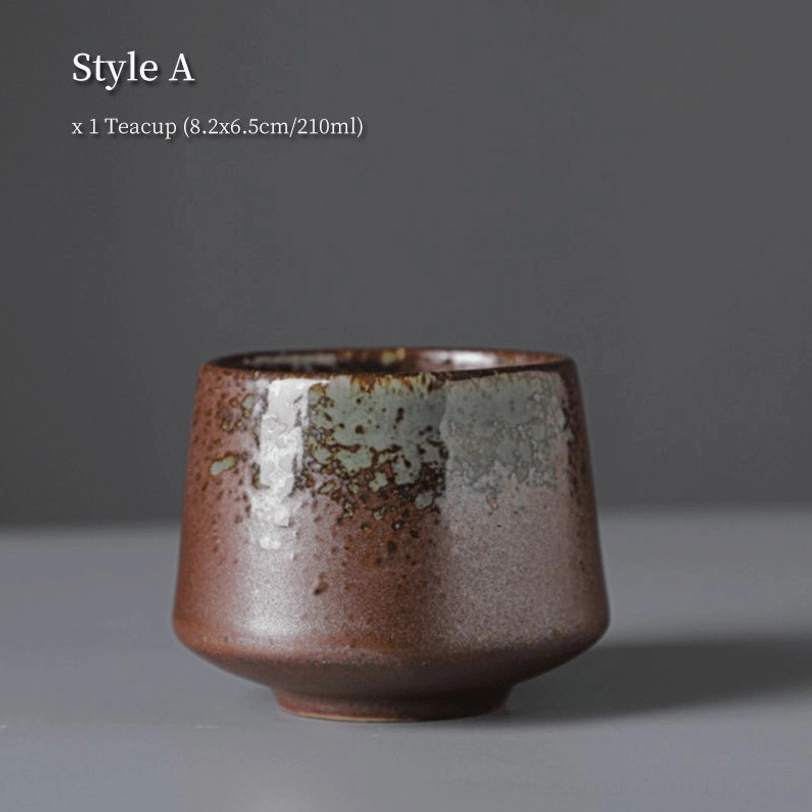 style a vintage chinese tea cup brown kiln change glaze
