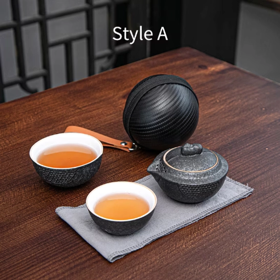 Style A ceramic travel tea set full unboxing view