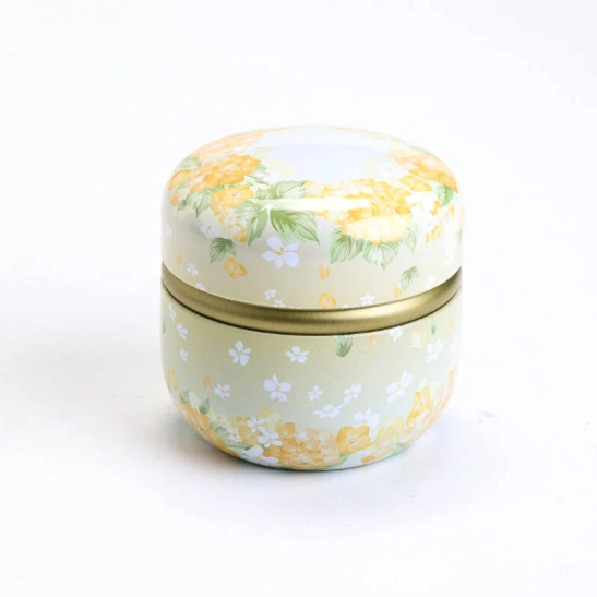 style a floral airtight tea storage canister on table