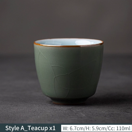 Style A green crackle glaze Chinese ceramic tea cup 110ml