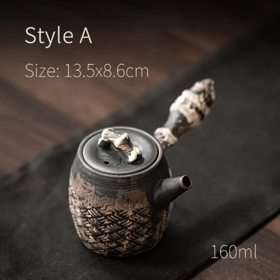 style a woven textured side handle ceramic teapot 160ml