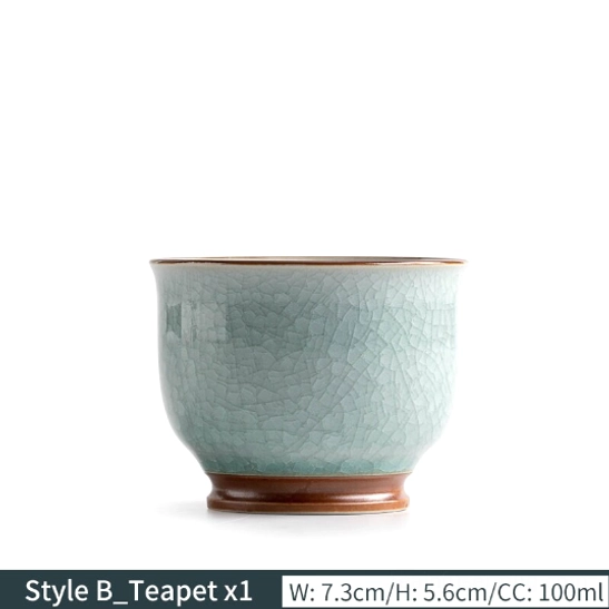 style b footed 100ml ru kiln ice crackle tea cup