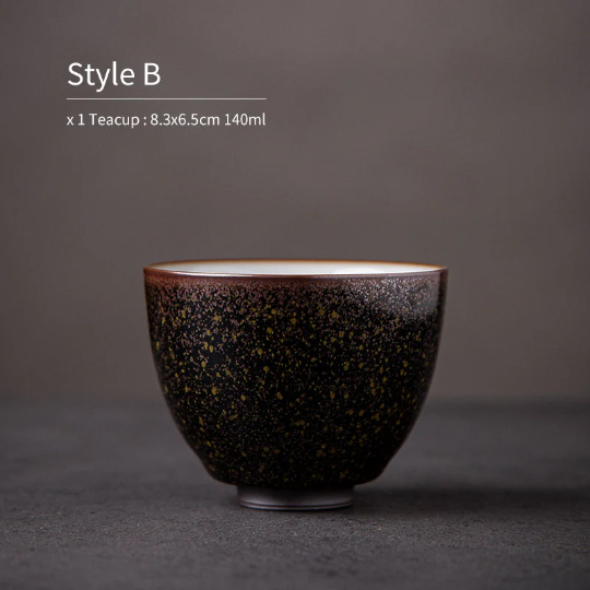 Style B 140ml Jian Zhan tea bowl full side view