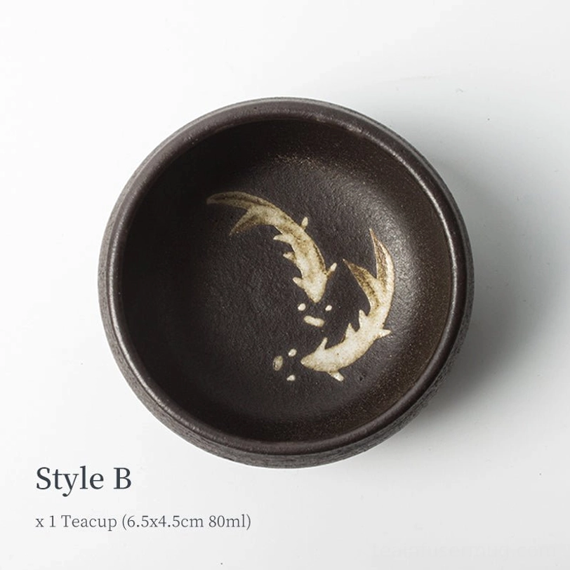 style b black japanese ceramic tea cup interior art view