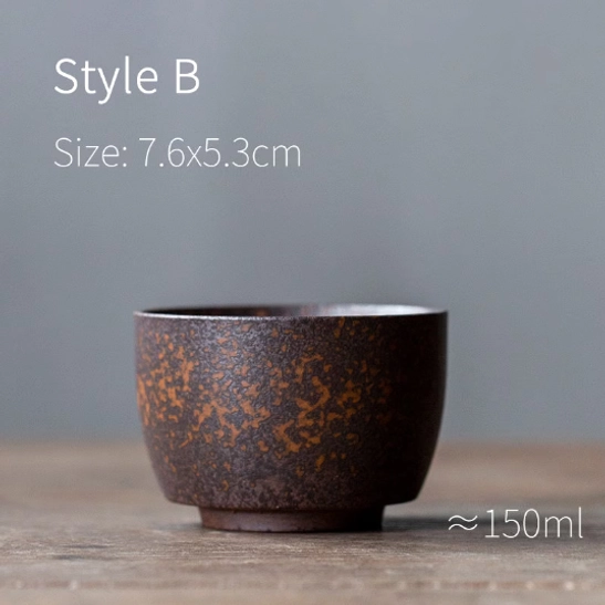 Style B footed iron rust glaze Chinese kung fu tea cup