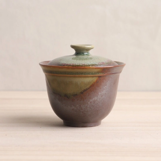 Style B 150ml frog lid dual use ceramic gaiwan with incense holes