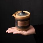 Style B mountain ceramic 220ml travel tea set full view