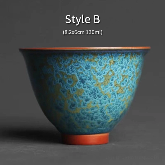 Style B tall small capacity Jun Kiln Chinese tea cup