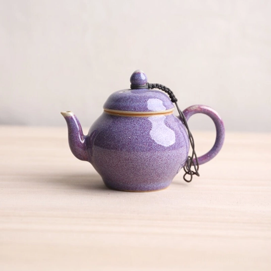 Style C glazed 110ml Chinese ceramic teapot with built-in infuser