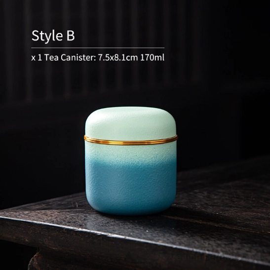 style c upper black lower gold gradient tea storage canister