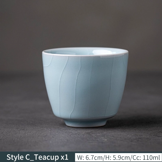 Style C light blue crackle glaze Chinese ceramic tea cup 110ml