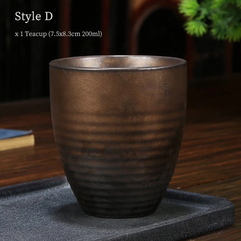 style d 200ml metallic brown gradient japanese tea cup