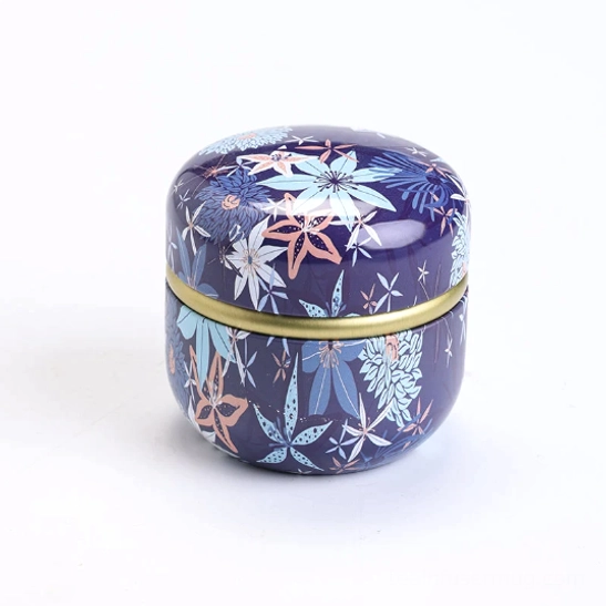 style d floral airtight tea storage canister opened with tea inside