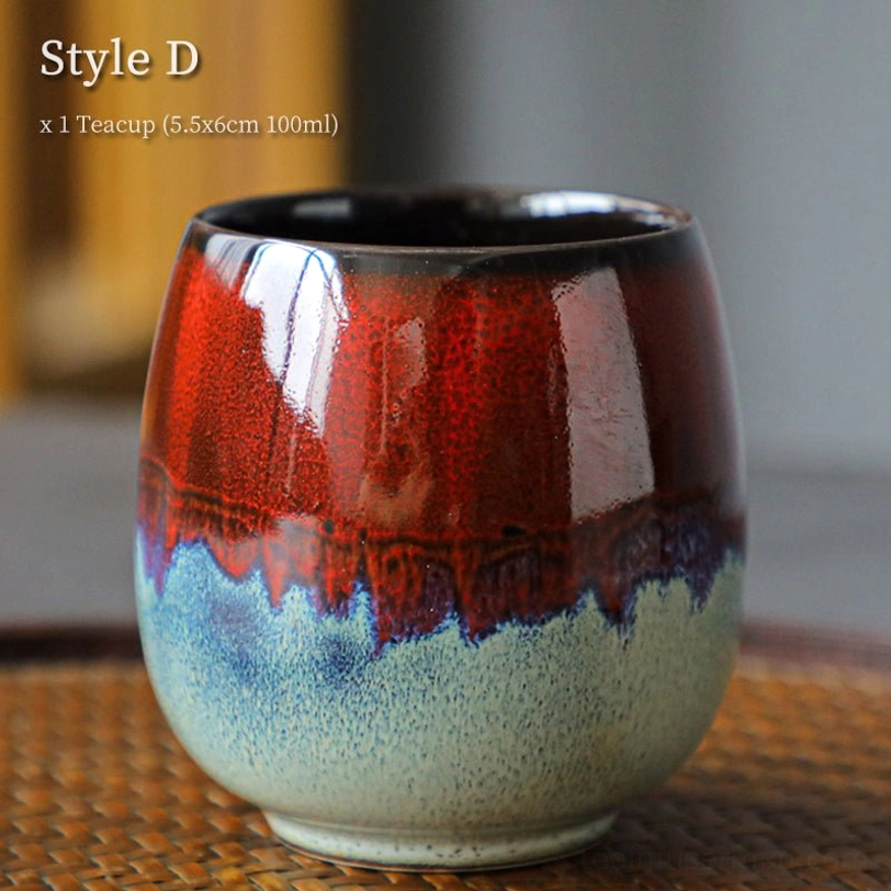 style d red purple gradient jian zhan tea cup