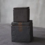 textured square ceramic loose leaf tea storage canister