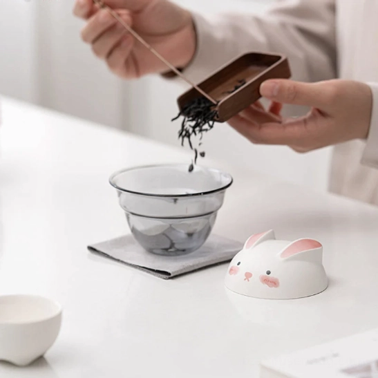 three ceramic teacups for cute portable travel kung fu tea set