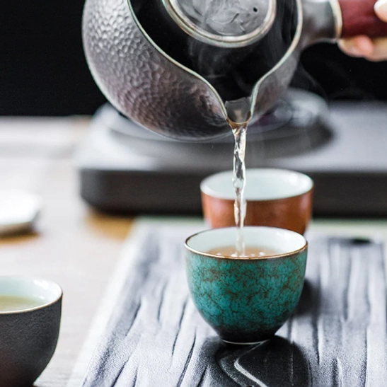 three color options for authentic chinese tea cups