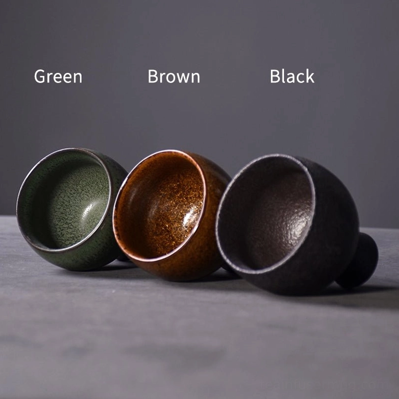 set of three color vintage chinese tea cups 90ml