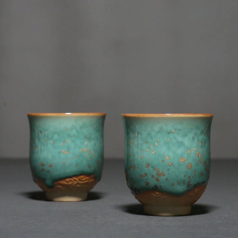 120ml chinese tea cup top view showing glaze details