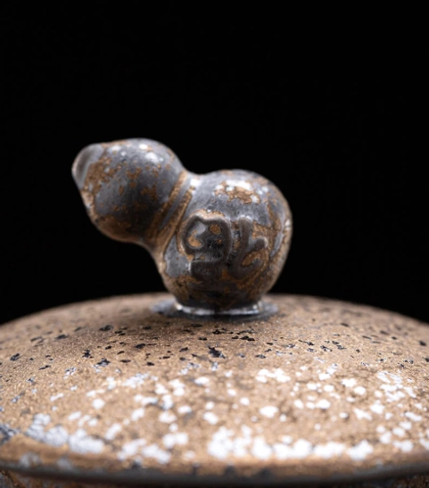 traditional gourd handle lid for ceramic tea infuser mug