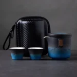 Full travel tea set in protective carry bag
