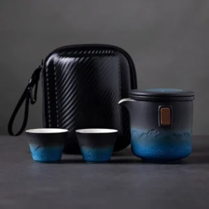 Full travel tea set in protective carry bag