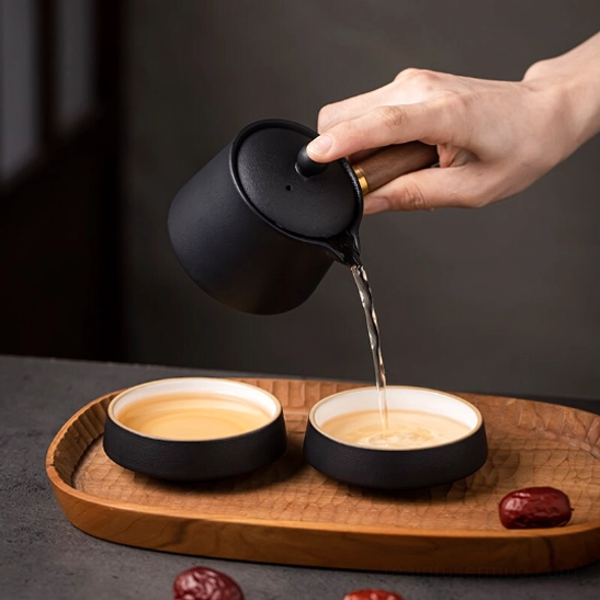 190ml travel tea set nested compact storage for portability