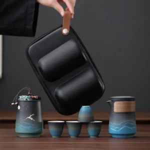 full complete 300ml travel kung fu tea set with carrying bag