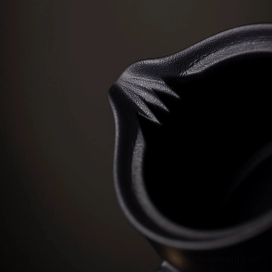 two 60ml nesting teacups for travel tea set with black exterior white interior