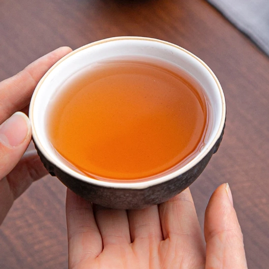 120ml travel tea set teapot showing white interior and golden rim detail