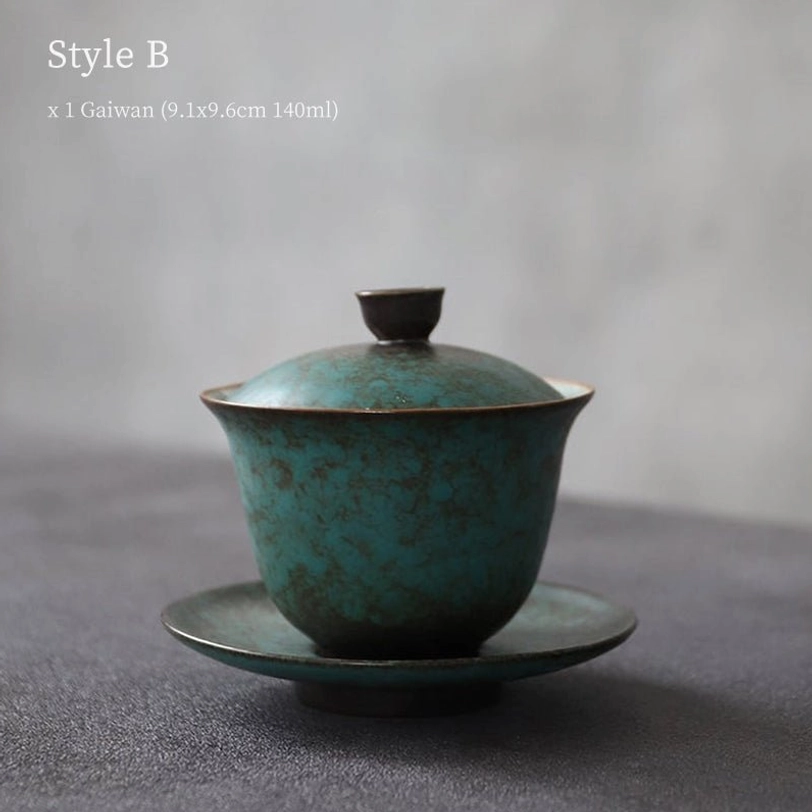 vintage chinese ceramic gaiwan 140ml style b side view