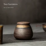 front view vintage 70ml ceramic airtight tea storage canister