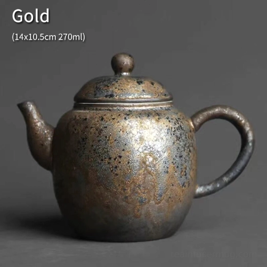 gold variant vintage ceramic teapot 270ml