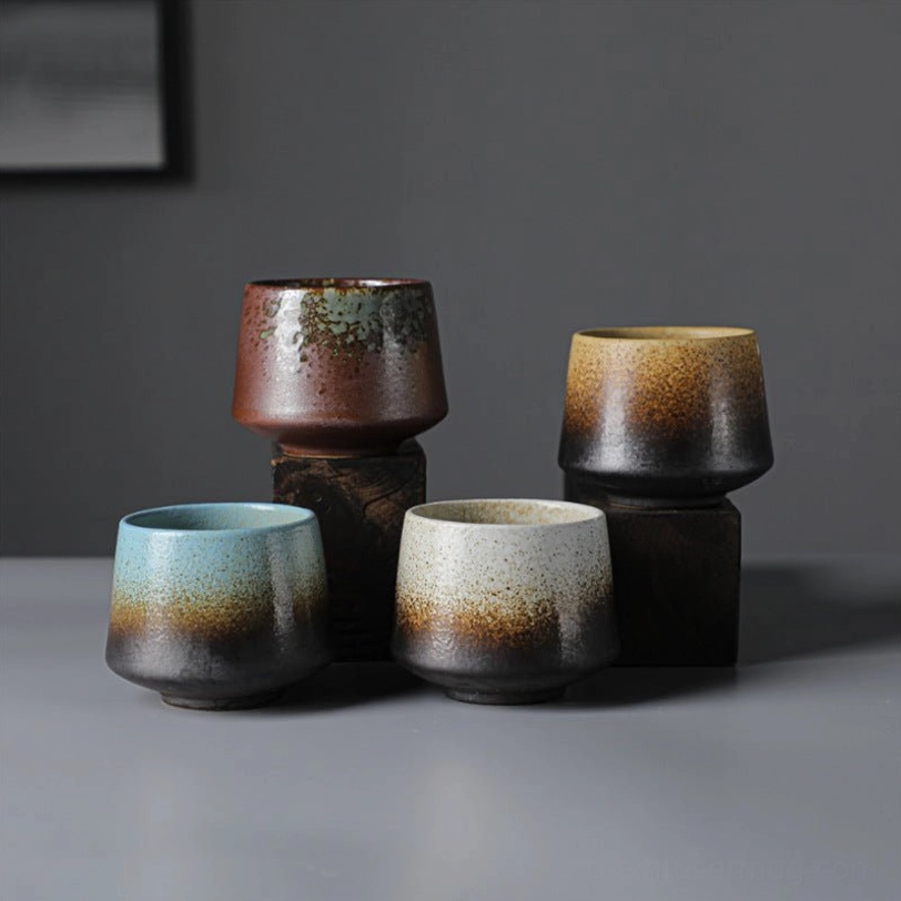 vintage kiln change chinese ceramic tea cup 210ml full view