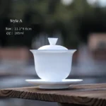 vintage white ceramic gaiwan style a 165ml