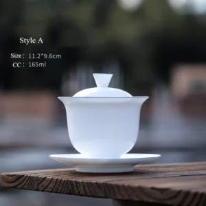 vintage white ceramic gaiwan style a 165ml