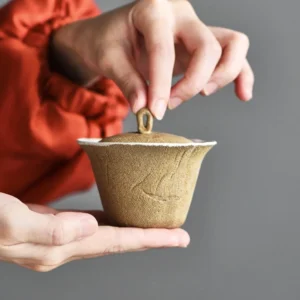 full set view of wabi-sabi 100ml ceramic gaiwan tea set