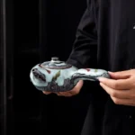 200ml wabi-sabi side handle ceramic teapot with infuser style a