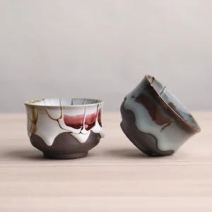 wabi-sabi ceramic japanese tea cup full product view