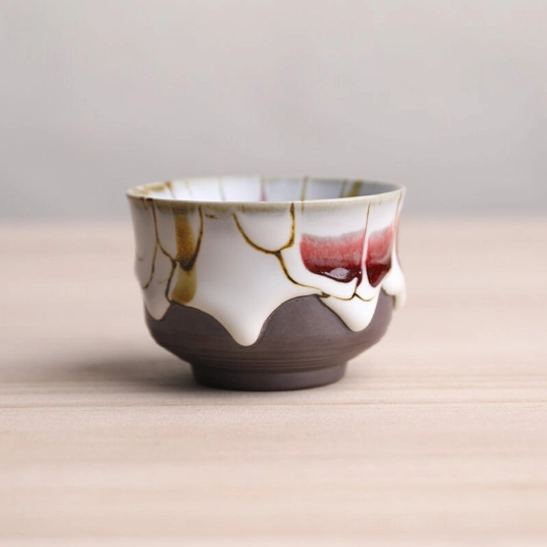 style b wabi-sabi japanese tea cup blue brown glaze